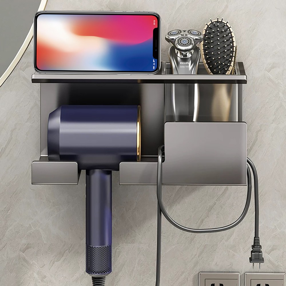 에스위두 항공 알루미늄 무타공 욕실 선반 수납형 튼튼한 드라이기 거치대 29,690원