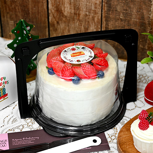 제이팩토리 크리스마스 케이크 PET 손잡이 포장용기 원형 1호 뚜껑포함 50개 90,750원