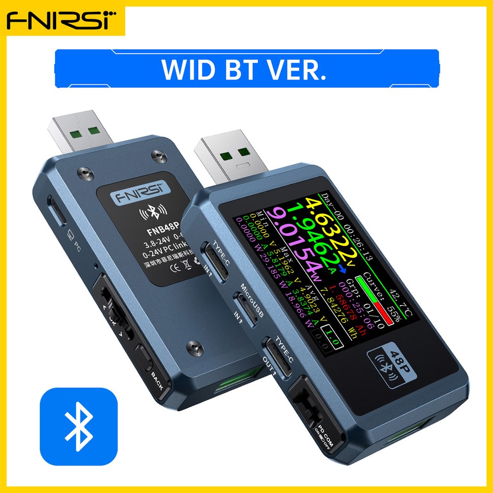 FNIRSI FNB58 FNB48P FNB48S FNB38 USB 테스터 전압계 전류계 QC4 PD3 1 28V 3 0 2 PPS 고속 충전 프로토콜 용량 테스트 91,200원