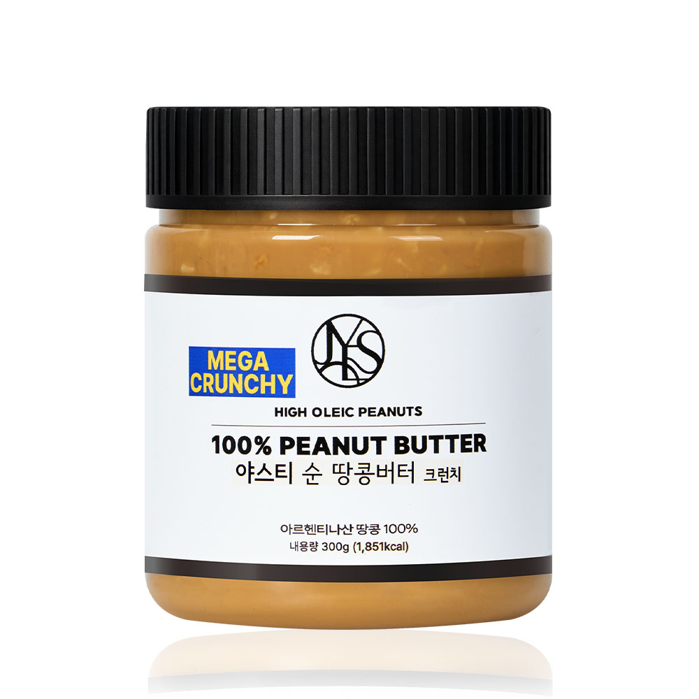 야스티 순 땅콩버터 크런치 100% 무첨가, 1개, 300g, 현재가 9,900원