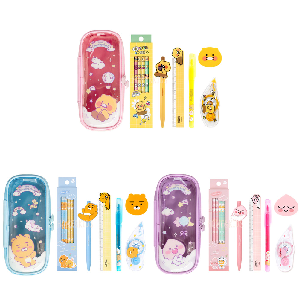 홈앤키즈 카카오프렌즈 드리밍 파우치 세트 어린이 학생 고급 문구세트 학용품세트 고등학생 초등학생 중학생 필기도구세트 필기구 단체선물 22,900원