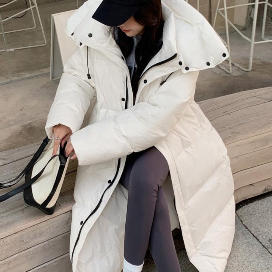 HA.M 여성 롱패딩 점퍼 겨울 패딩 롱 후드 코트 45,840원
