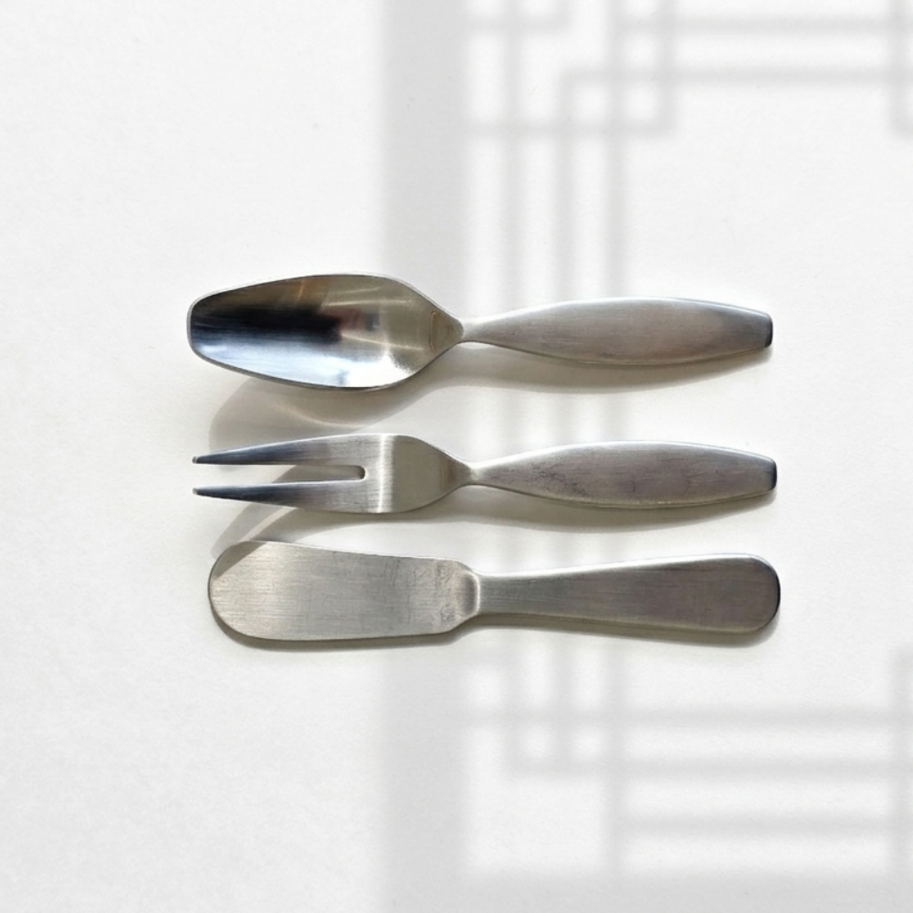 디얼리 디저트 포크 버터나이프 티스푼 스텐 엘레강스 커트러리 세트, 스텐엘레강스(3종), 1세트, 현재가 10,900원