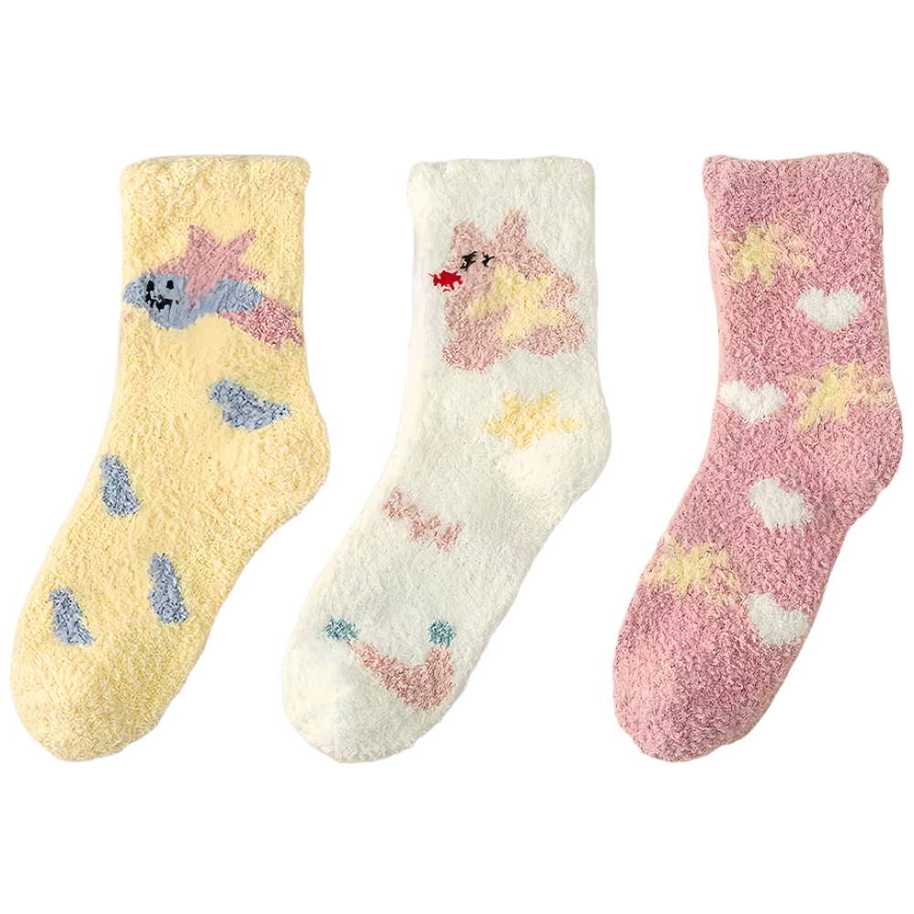 산호솜털 양말 가을겨울 도톰미들양말 7종세트 수면양말 12,900원