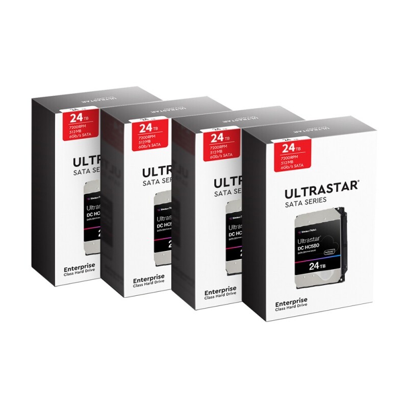 공식총판점 WD DC HC580 24TB SATA3 WUH722424ALE6L4 24TBx4ea 4PACK 무상3년 보증 5,068,000원
