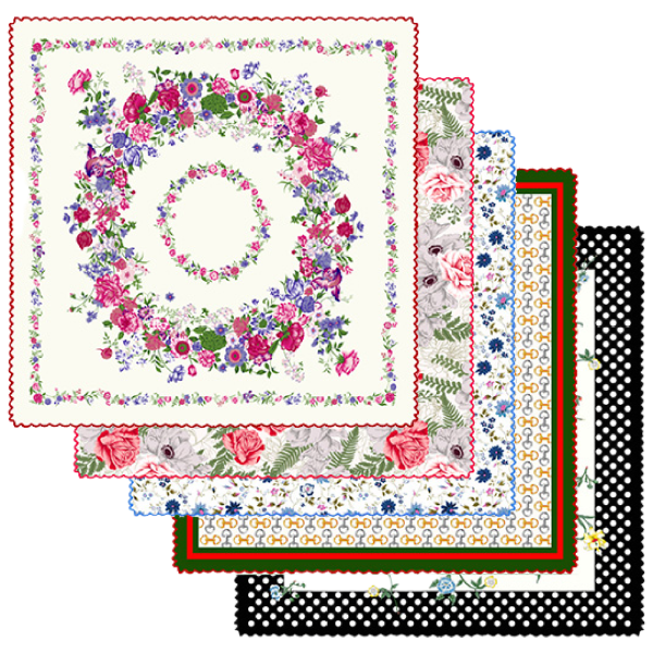 국내생산 / 손수건 10개 엠보큐티 / 플라워 수채화 클래식 패턴 / 단체 손수건 / 꽃무늬 34,000원