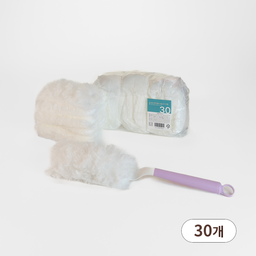 가득채움 360도 양면 먼지털이 세트(핸들포함), 1세트, 핸들1+양면30매 화이트 15,900원