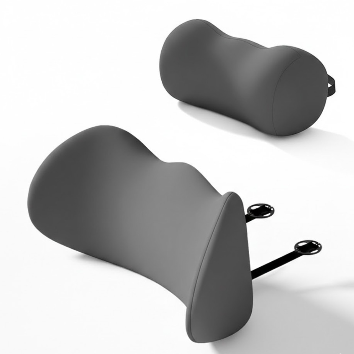에쉬하우스 프리미엄 메모리폼 자동차 목 허리 쿠션 세트, 1세트, 다크 그레이 45,000원