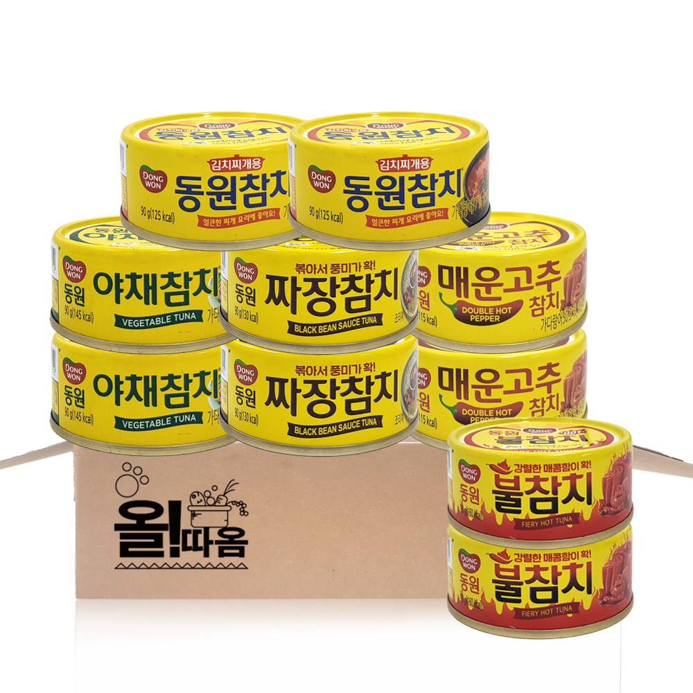 동원 참치기획 5종 90g (매운고추+야채+김치찌개+짜장+불참치) 각 1개씩, 2세트 22,980원