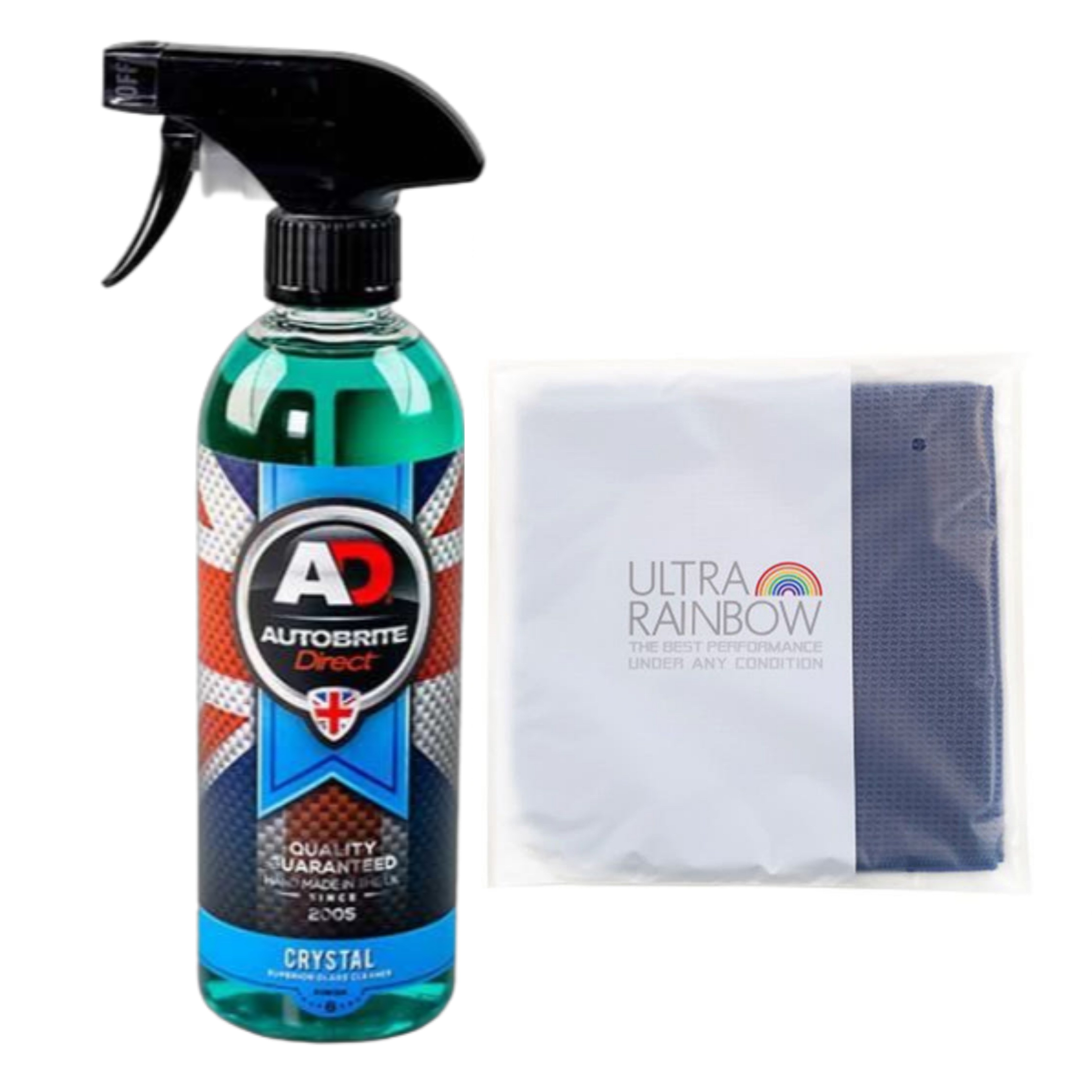 AD 오토브라이트 다이렉트 크리스탈 500ml 유막방지+울트라레인보우 S 와플 글라스타월 40x40cm 22,500원