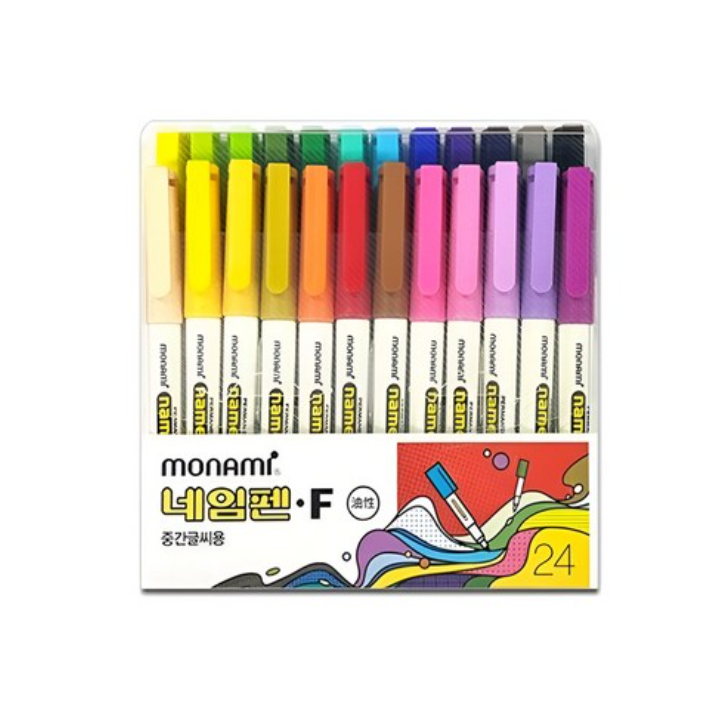 모나미 중간글씨용 네임펜 24색 세트, 혼합 (24색), 1세트 18,200원