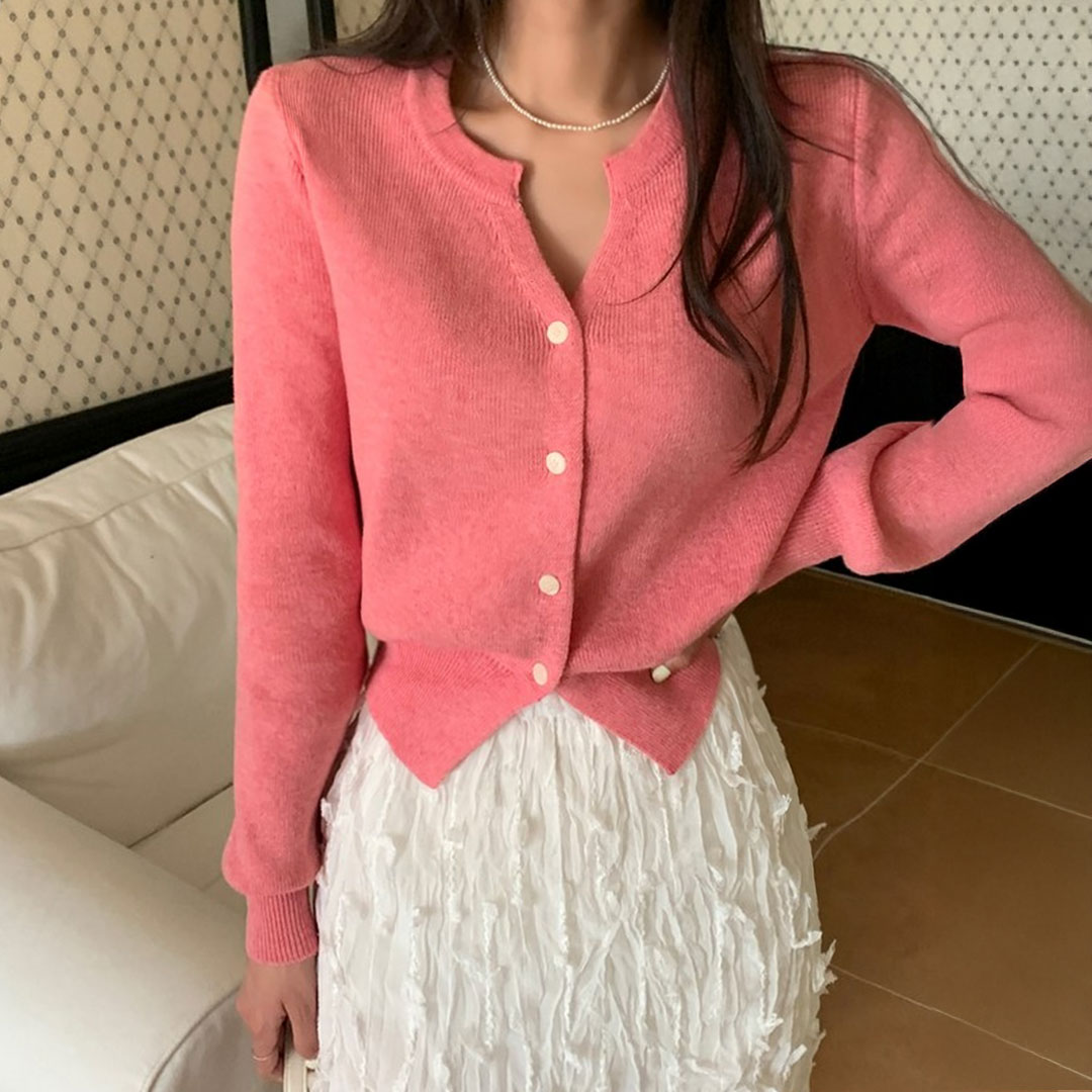 떳다그녀 메리스 캐시미어 가디건 봄가을가디건 트임 브이넥가디건 긴팔 베이직가디건 27,800원