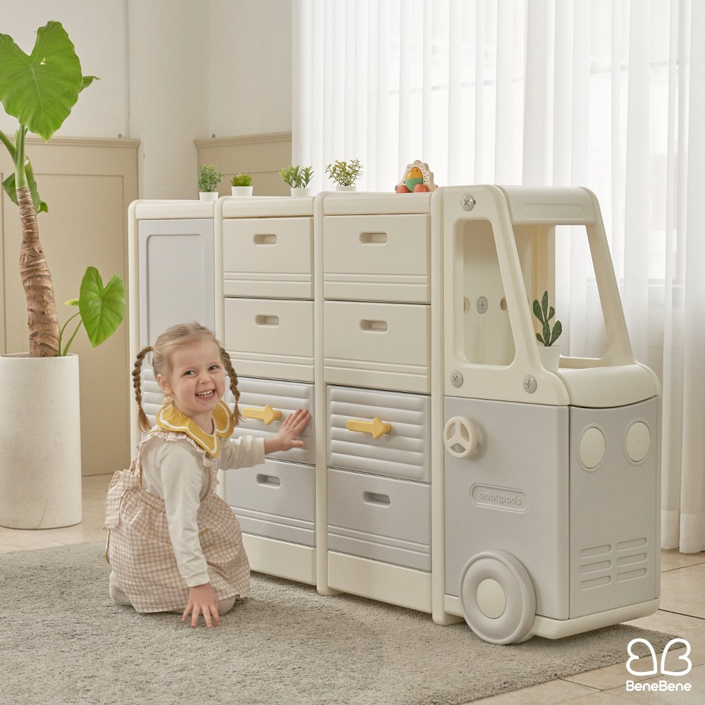 베네베네 유아 아기 수납 가구 기차 정리대 정리함, 화이트 그레이, 3단 167,500원