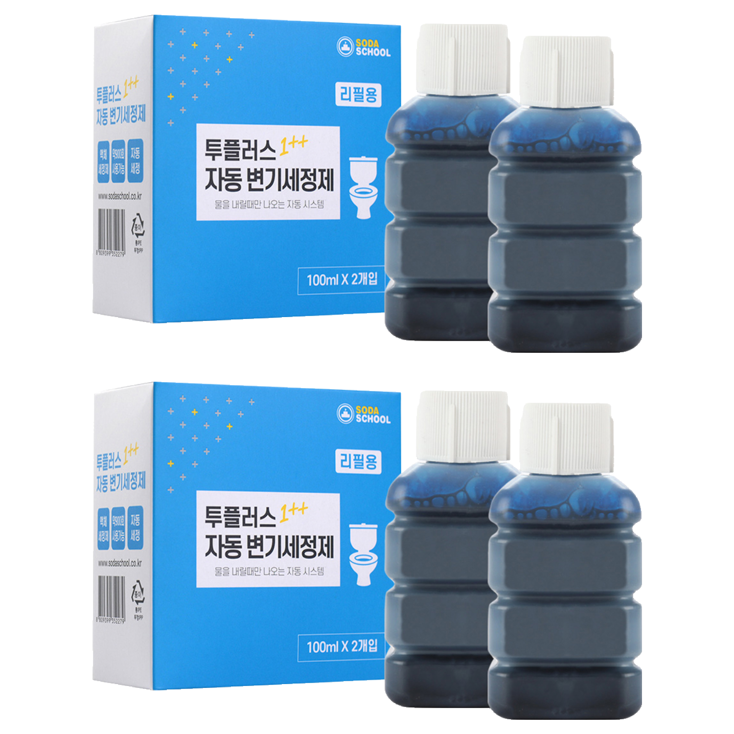 소다스쿨 투플러스 자동 변기세정제 리필용 2p 25,000원
