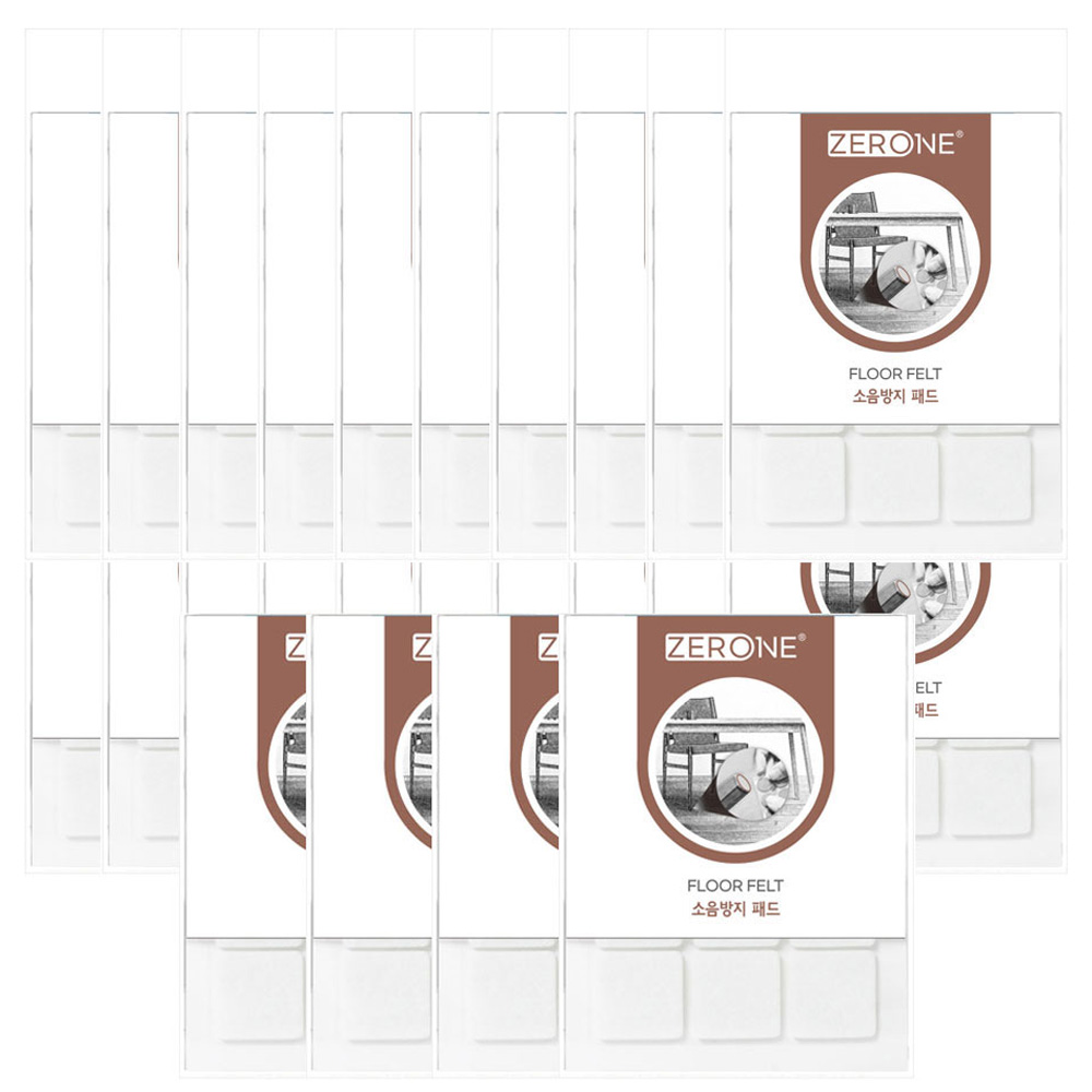 ZERONE 사각 소음방지패드 화이트 Z1-106 9p, 24개 24,000원