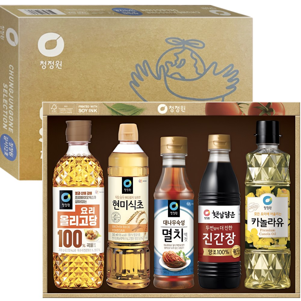 [2026 설 명절]청정원 감사12호 선물세트(카놀라유 간장 멸치액젓 현미식초/쇼핑백포함) 23,810원