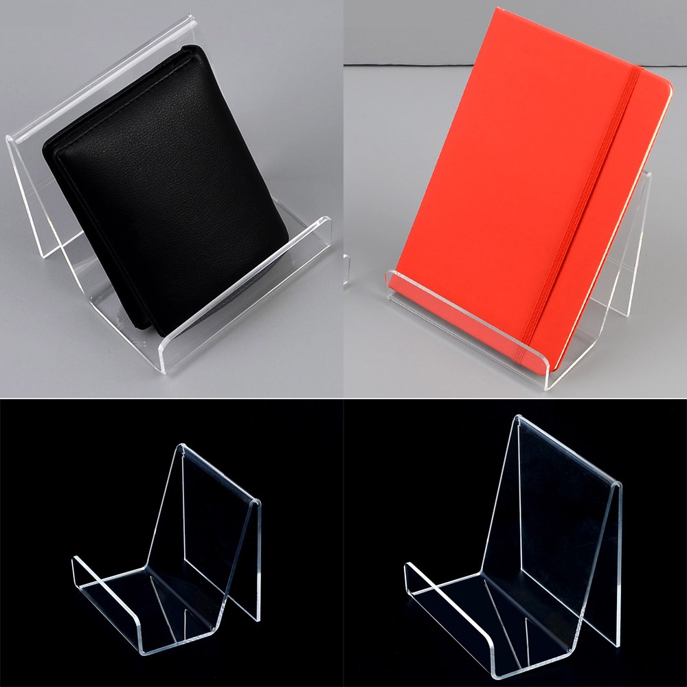 골든트리 스탠드형 투명 아크릴 진열대 거치대 디피용 제품진열대 지갑 디스플레이, 1세트, 투명 대형(140 x 100 x 133mm) 10,300원