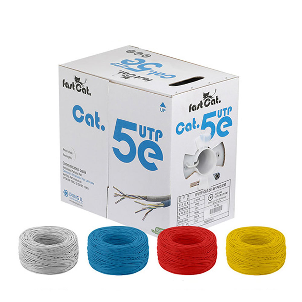 국산 동일전선 회색 CAT5e UTP케이블 300M 그레이 박스 롤 랜툴 RJ45 잭 커넥터 인터넷선 제작 통신 공사 179,800원