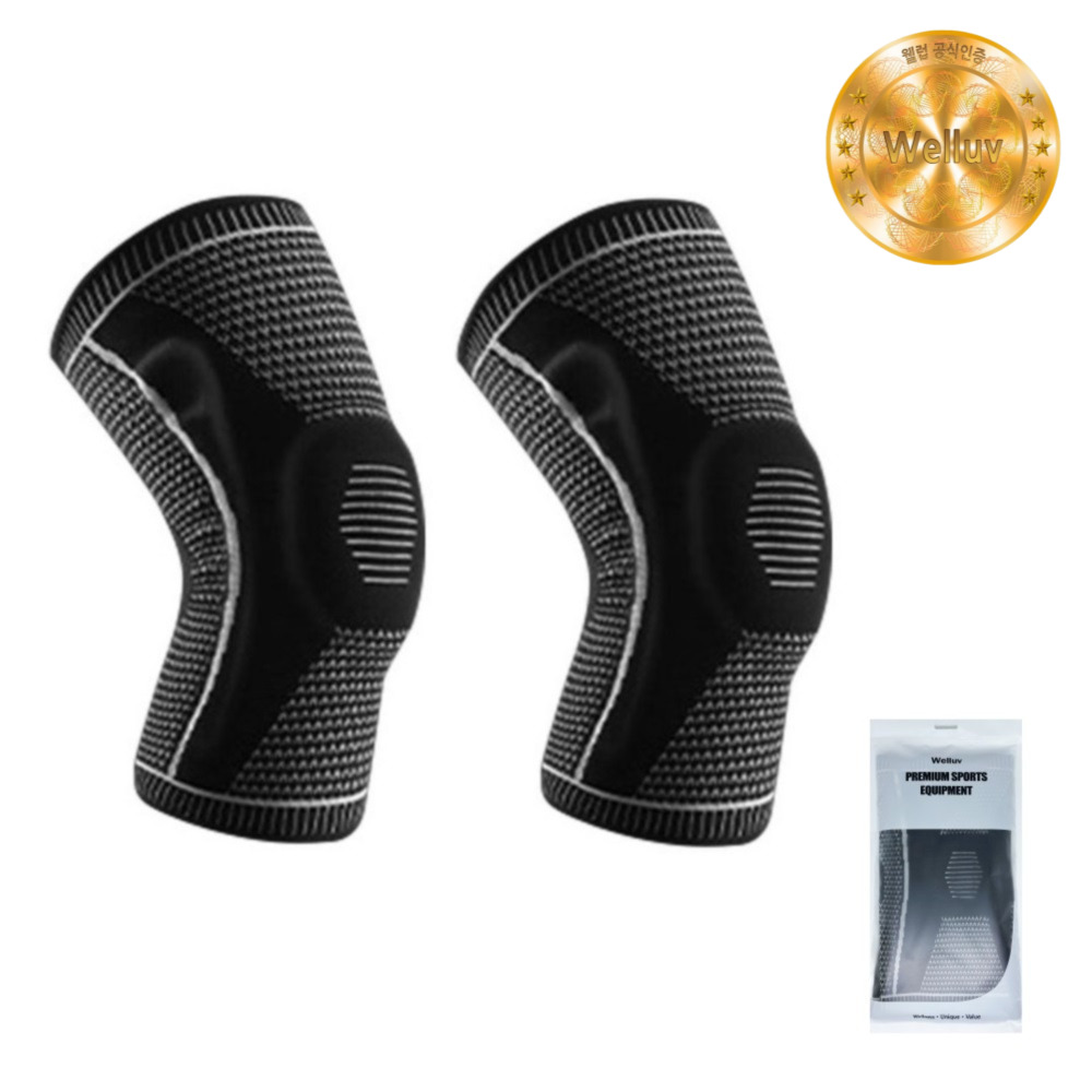 웰럽 프로 무릎보호대 2개 1세트 WL-1052 헬스 등산 축구 테니스, 1세트, 블랙 28,900원
