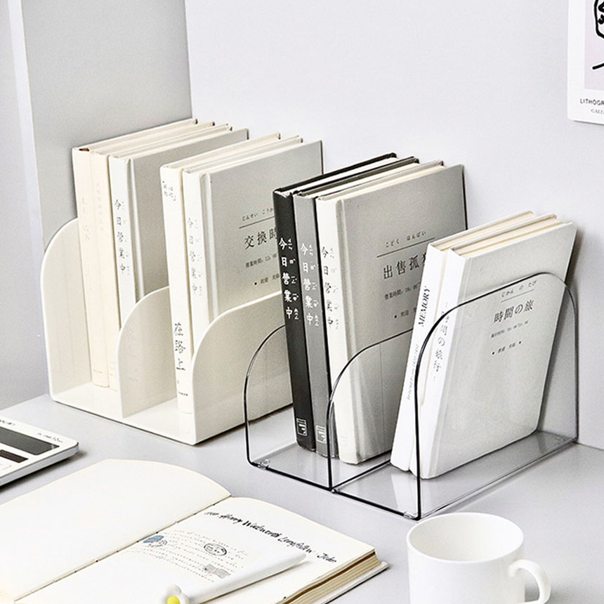 2단 북엔드 책꽂이 라운드 책상정리 북홀더 북스탠드 북엔드 책 지지대, 화이트 10,400원