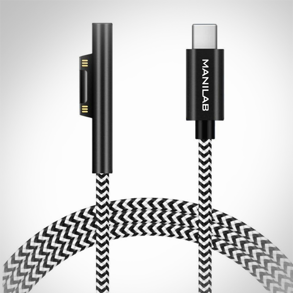 마니랩 서피스 프로 고속충전 케이블 1.8M / 100W 나일론 패브릭 고급형 PD충전케이블, USB-C타입, 마이크로소프트 Surface Pro, Go, laptop, Book, 1개 14,800원