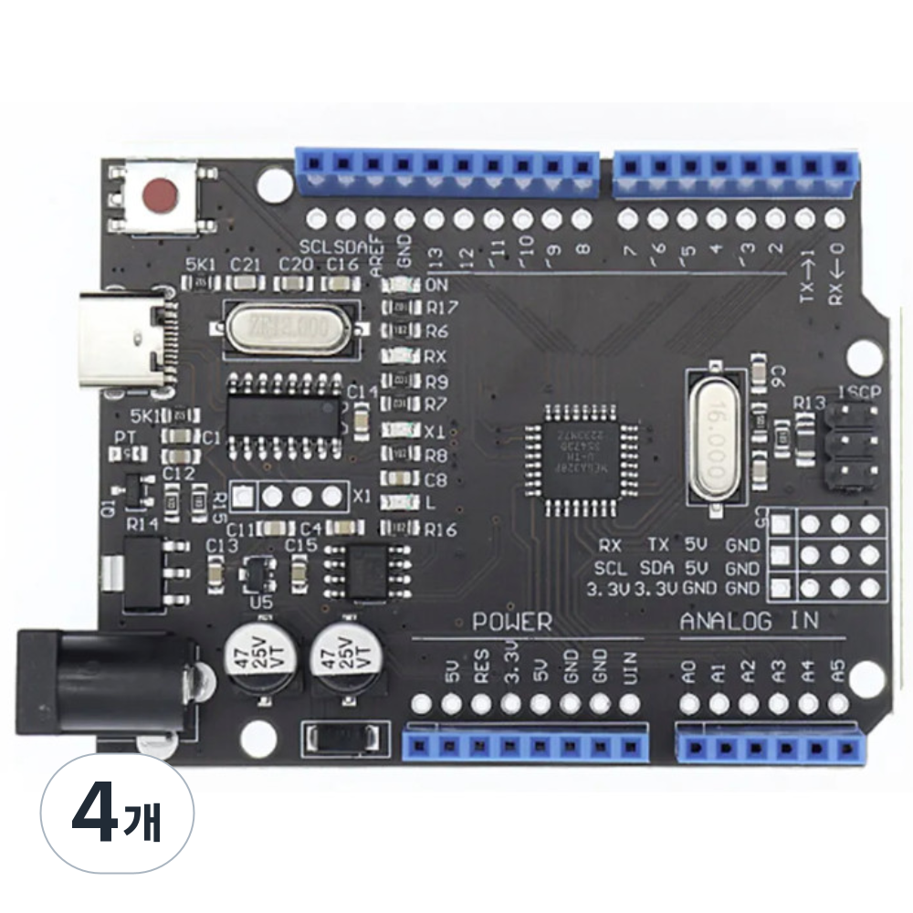 아두이노 우노 Uno R3 USB C 타입 호환 보드, 4개 39,300원