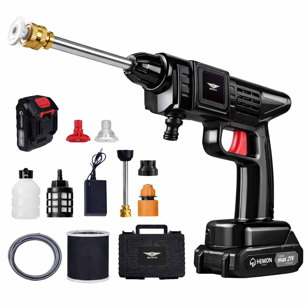 헤몬팜 라이트 무선 고압세척기 휴대용 고압세차기 휴대용 충전 고압세척기 풀세트, 1개 41,600원