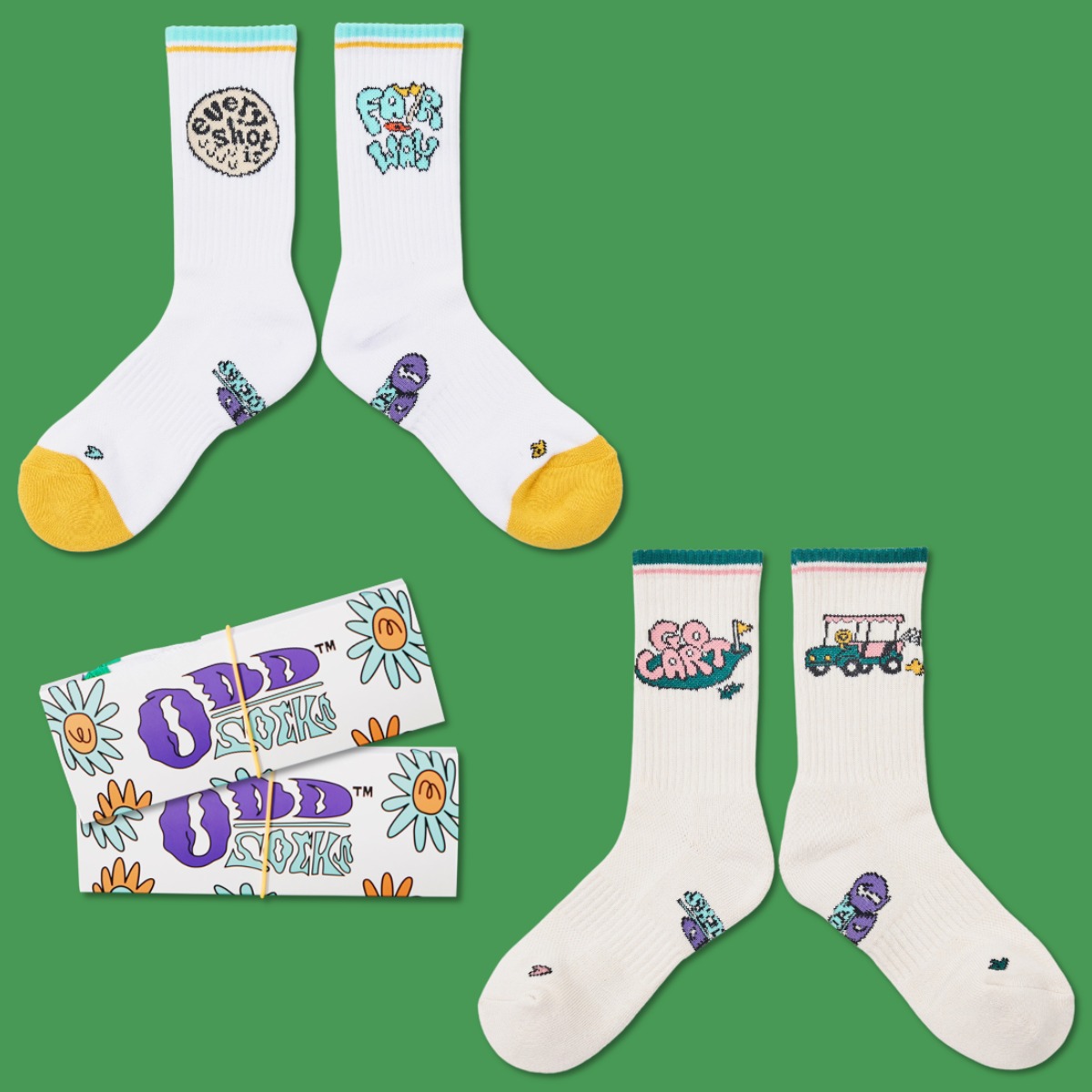 [오드삭스] 2개 SET - 골프 양말 기능성스포츠양말 디자인 선택B 27,000원