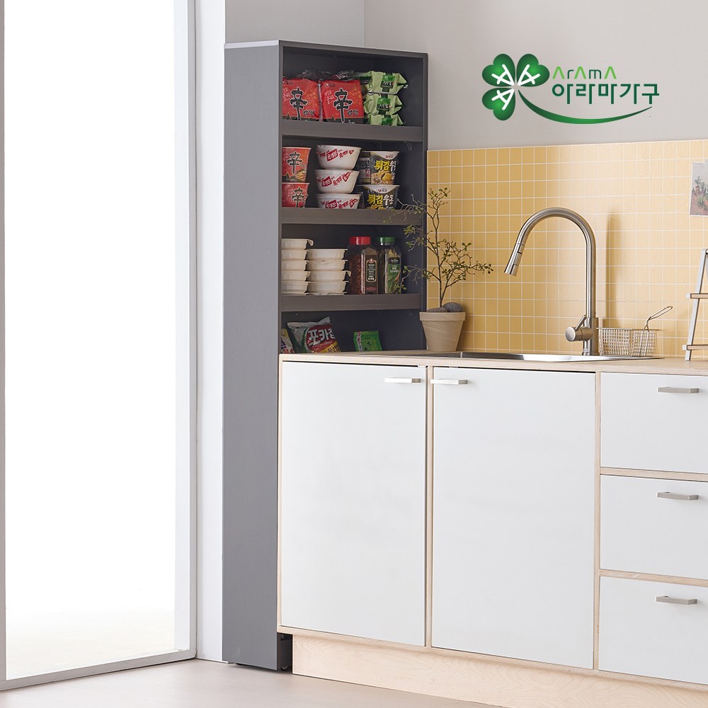 아라마 셀라이동식높은틈새수납장 폭200 / 폭240 키큰 슬라이딩 냉장고 틈새장 주방 수납 진열장, 그레이 69,500원