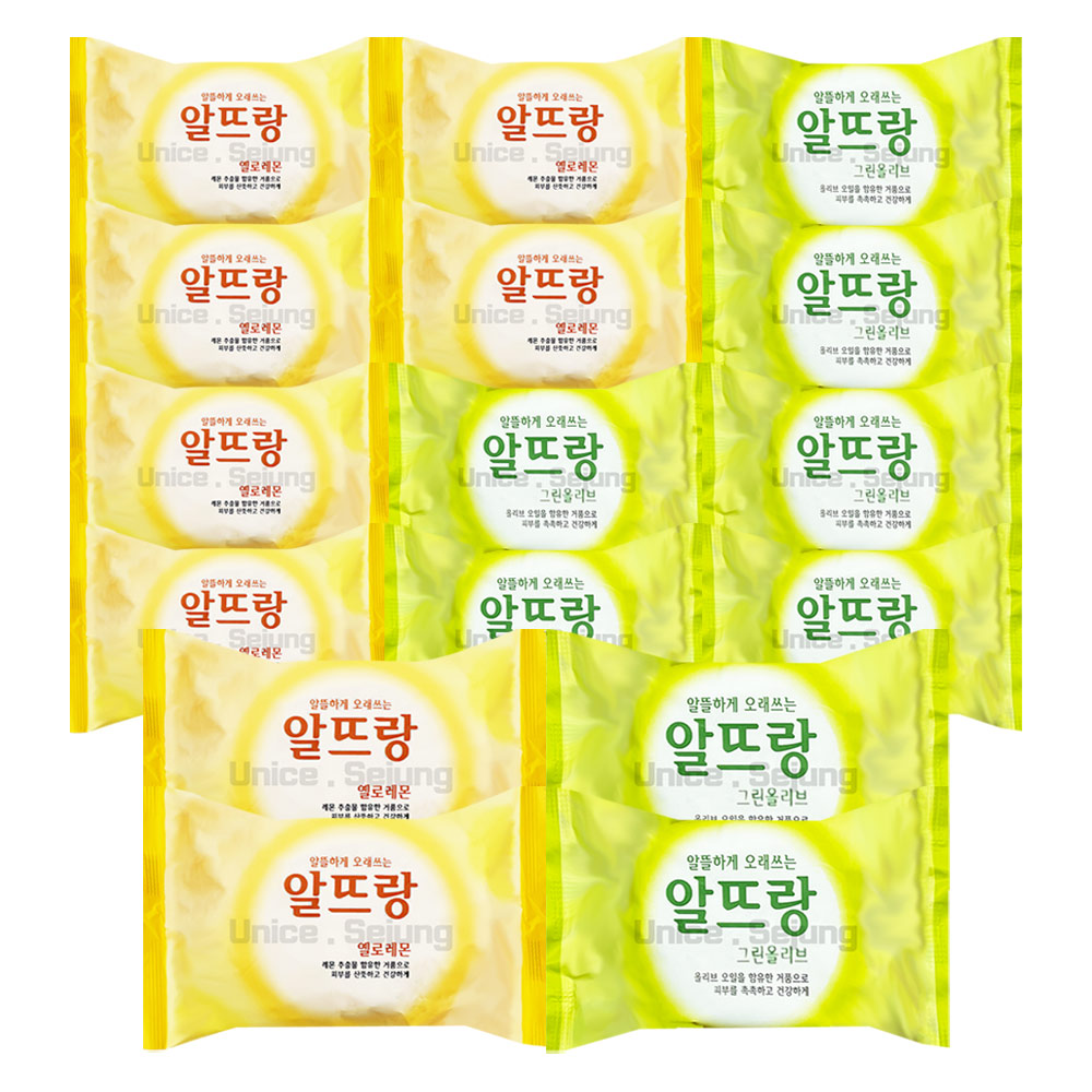 알뜨랑 비누 오리지널 140g 옐로레몬 8개 +그린올리브 8개 39,900원