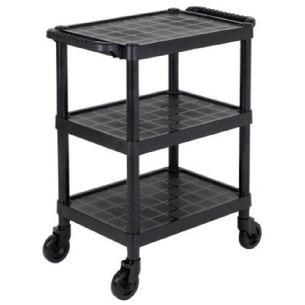 업송용 식당 카페용 3단 주방 트롤리 바퀴 카트 업소 다용도 이동식 선반, 1개, 블랙 49,500원