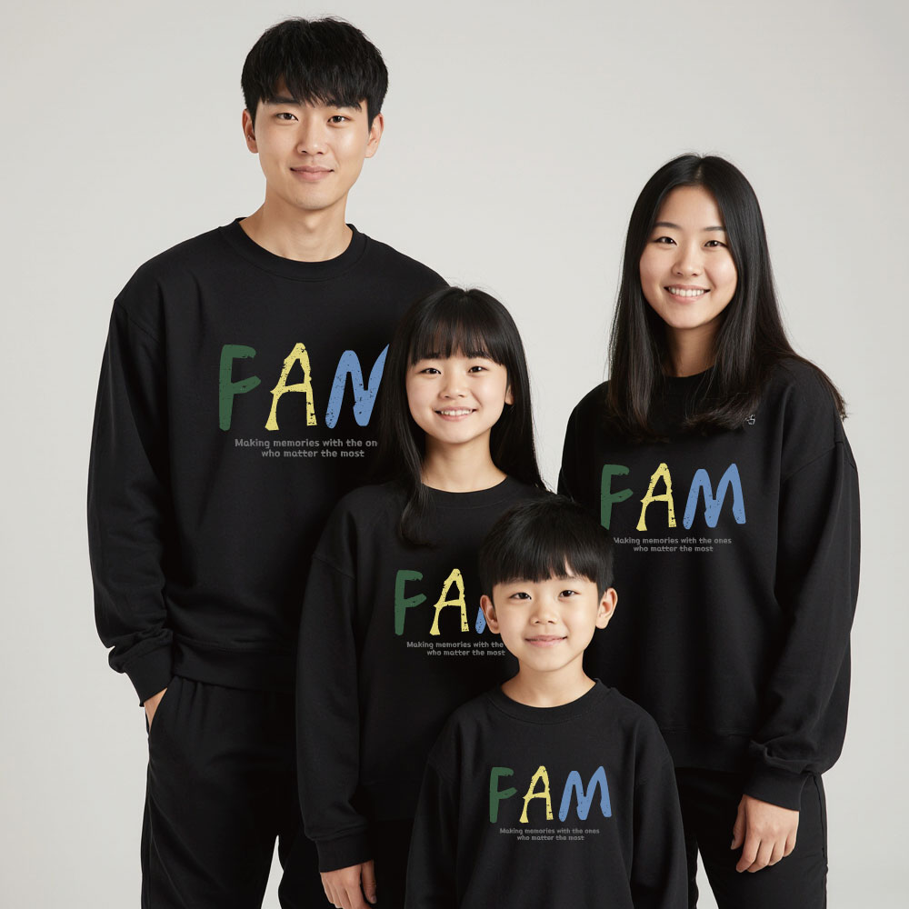 온어스샵 팸 가족맨투맨티셔츠 가족여행티 패밀리룩 가족사진의상 29,000원