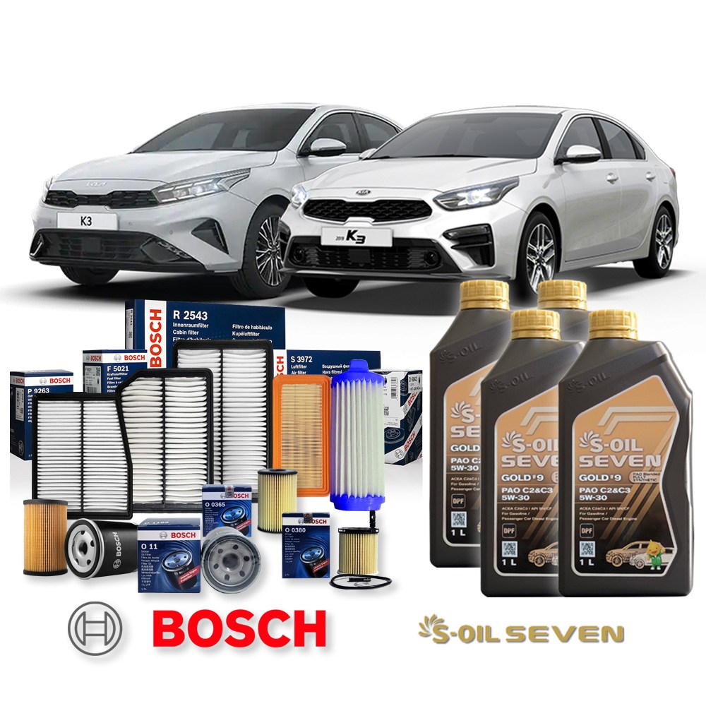 올뉴 K3 BD 1.6 터보 가솔린 18년형 (18-20년식) 보쉬필터+세븐골드 교환세트 PAO 48,350원