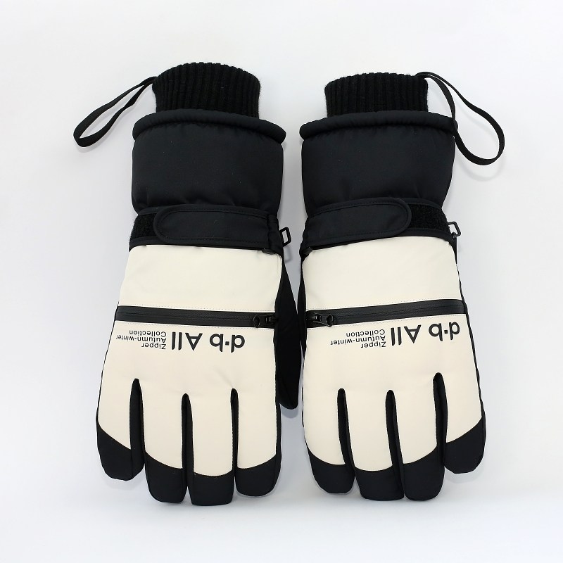 디브올 카드수납 스마트터치 방수 방한 스키 보드 커플장갑, 남성용 아이보리, 1개 13,000원