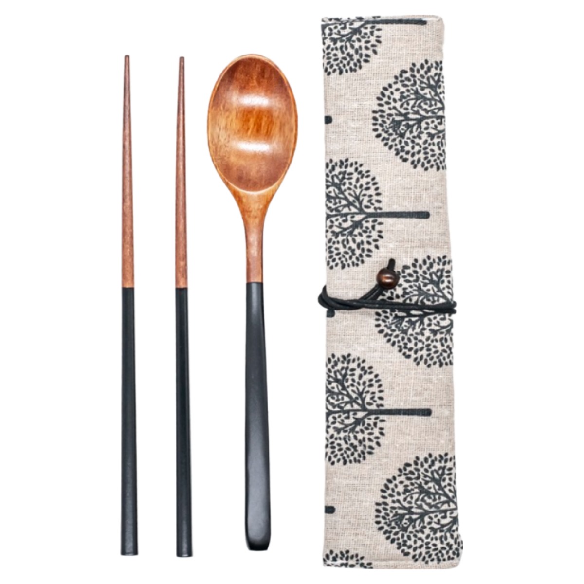 나무 수저세트 옻칠 숟가락 젓가락 요거트스푼 케이스포함, 1세트, 옻칠 수저 젓가락 세트, 블랙 기본 9,500원