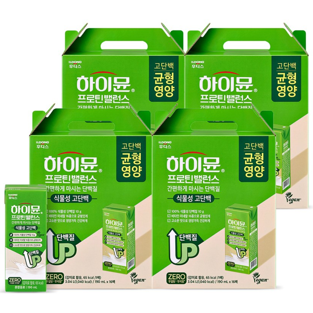 하이뮨 프로틴 밸런스 음료 식물성 고단백, 64개, 190ml 66,000원