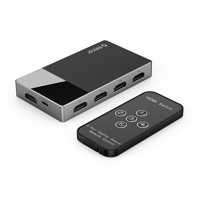 오리코 5대1 4K60Hz HDMI 어댑터 HDMI 스위치 선택기 HD-5H, 블랙, 1개 34,190원