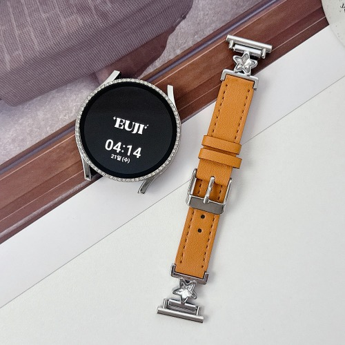 갤럭시워치 8 7 6 5 4 스타 별 큐빅 레더 가죽 클래식 FE 여성 메탈 밴드 시계줄, 스카이 26,900원