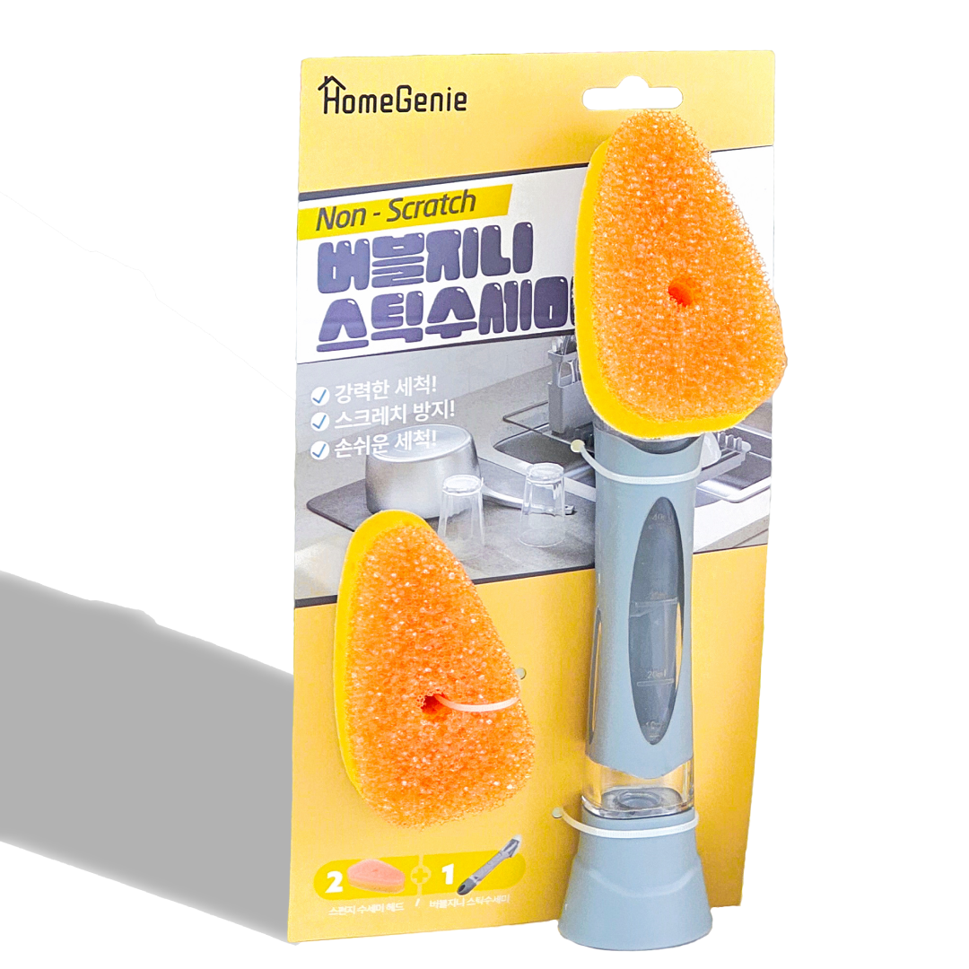 버블지니 스크럽 스틱수세미 스크래치 없는 손잡이 수세미, 1개, 1세트 11,560원