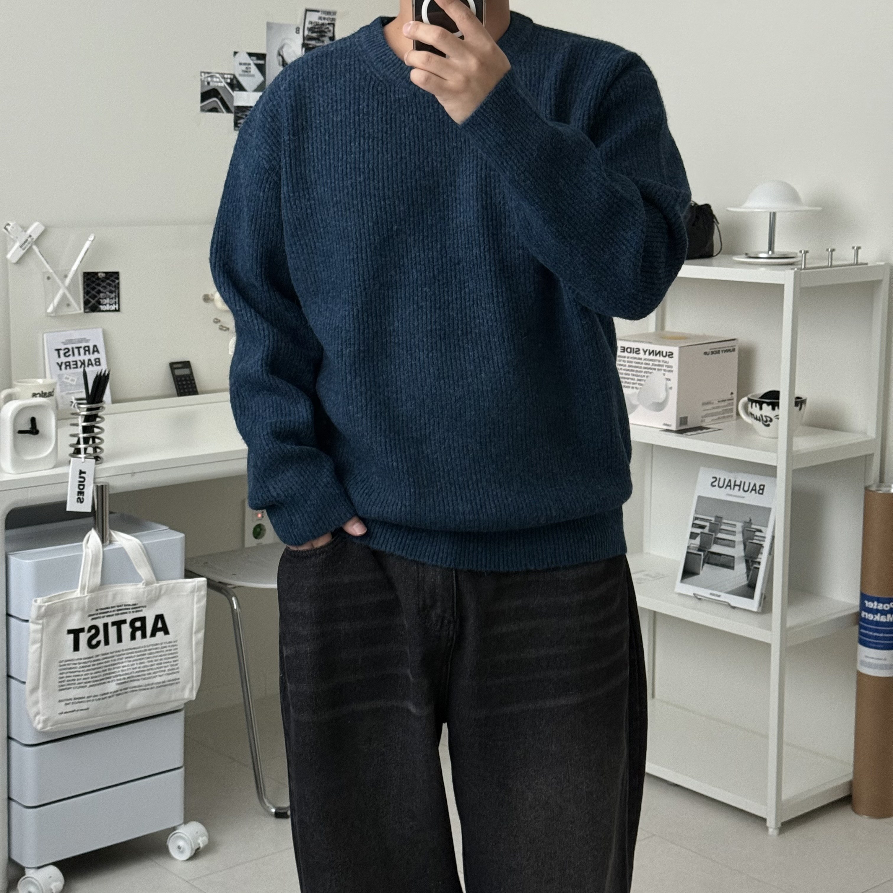 르위 울 오버핏 라운드 하찌 니트 파스텔 레이어드 겨울 스웨터 32,000원