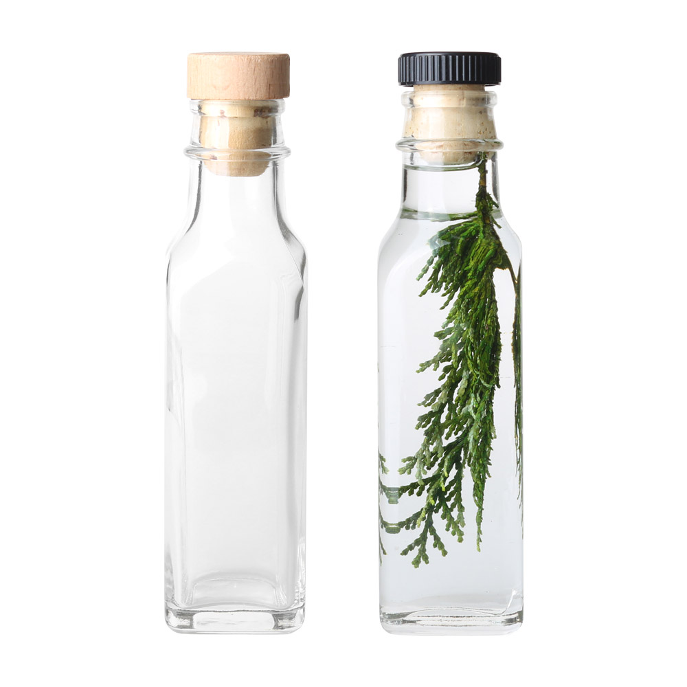 하바리움 용기 투명사각오일120 낱개 유리병, 코르크 우드 2,500원