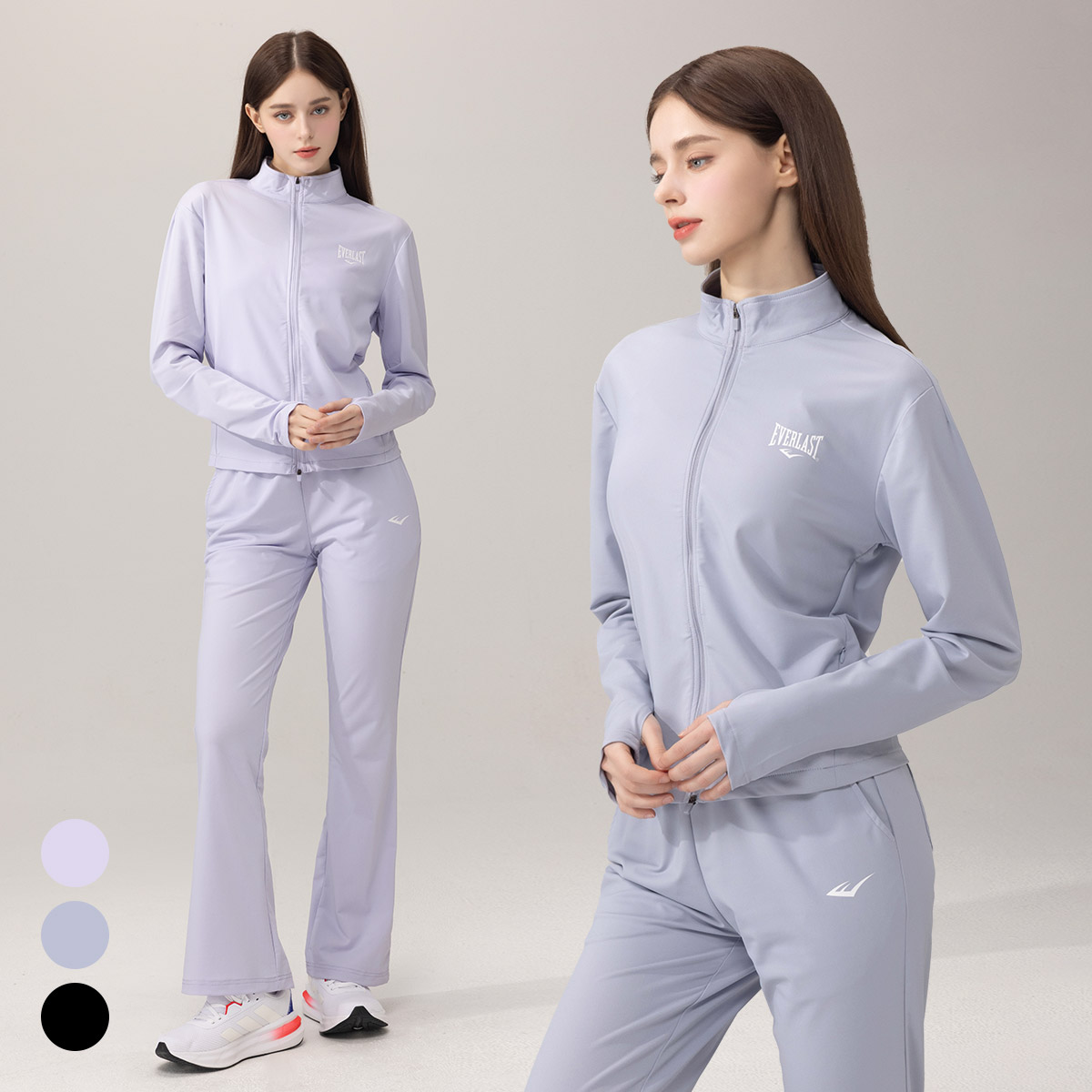 에버라스트 여성 러닝크루 상하세트 러닝자켓 + 부츠컷 팬츠 64,800원