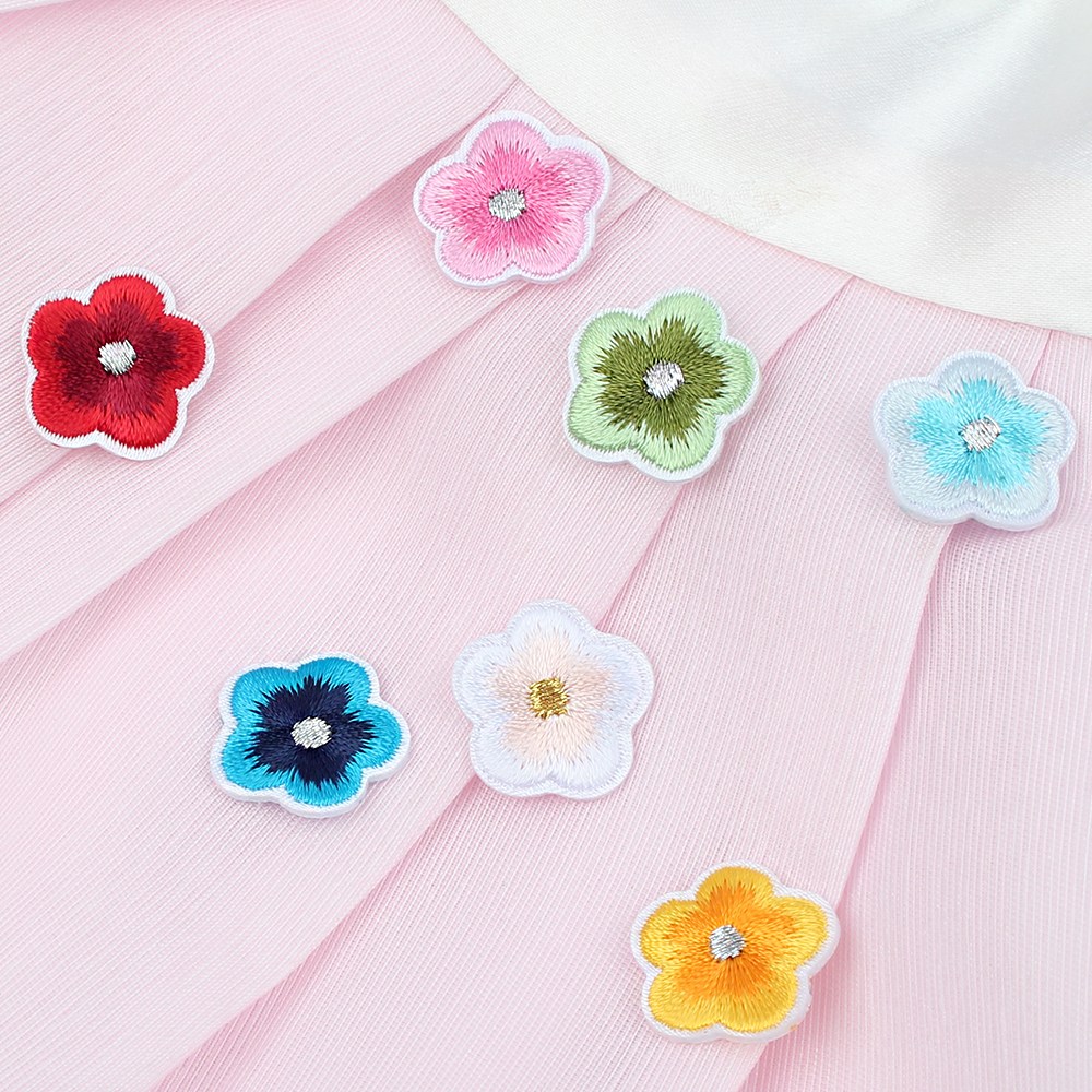 무궁화 와펜 자수패치 한복장식 자수꽃 패치 마크 안개꽃 열접착형 300원