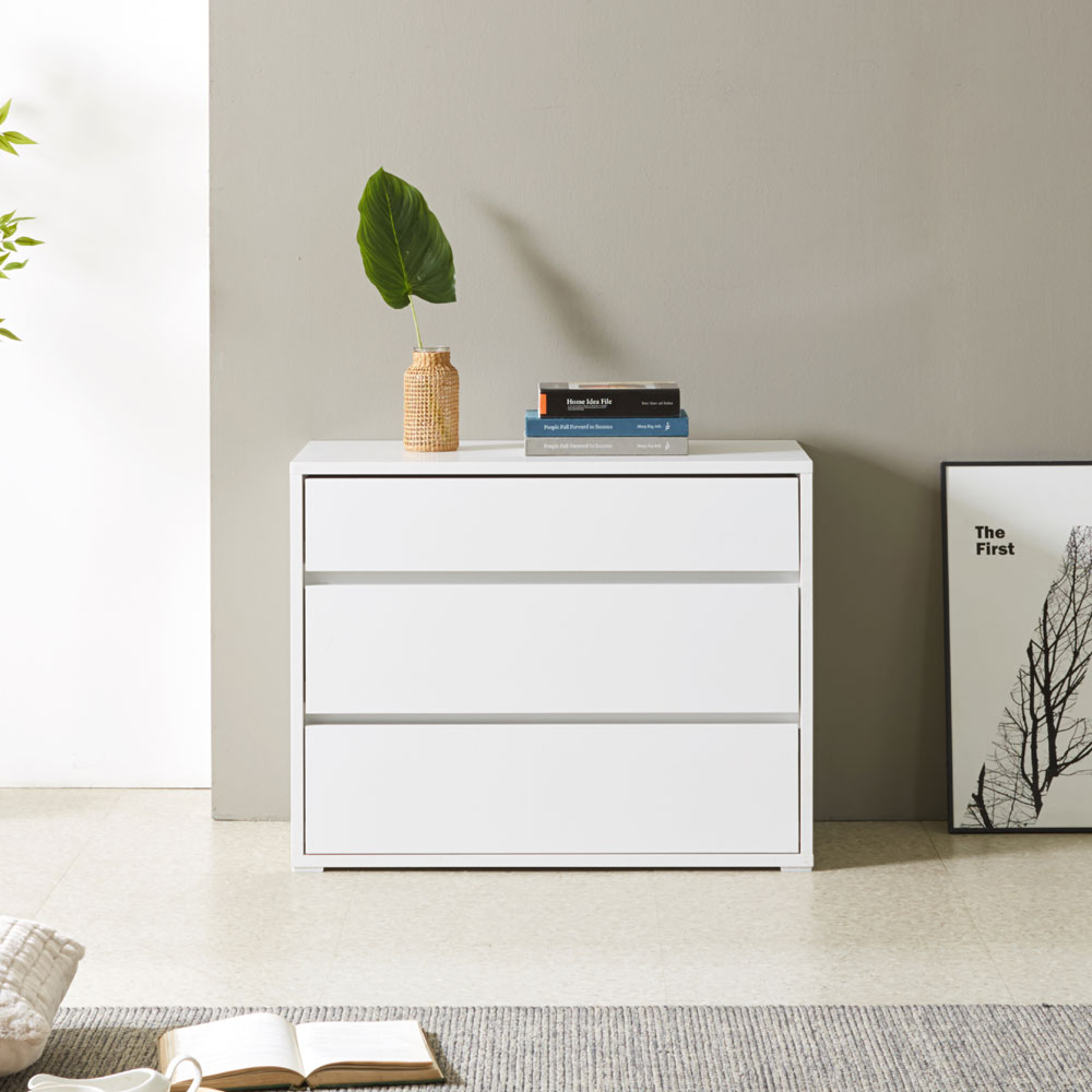 완제품 공간활용 넓고 깊은 3단 3칸 화이트 서랍장 단스 GM023 79,000원