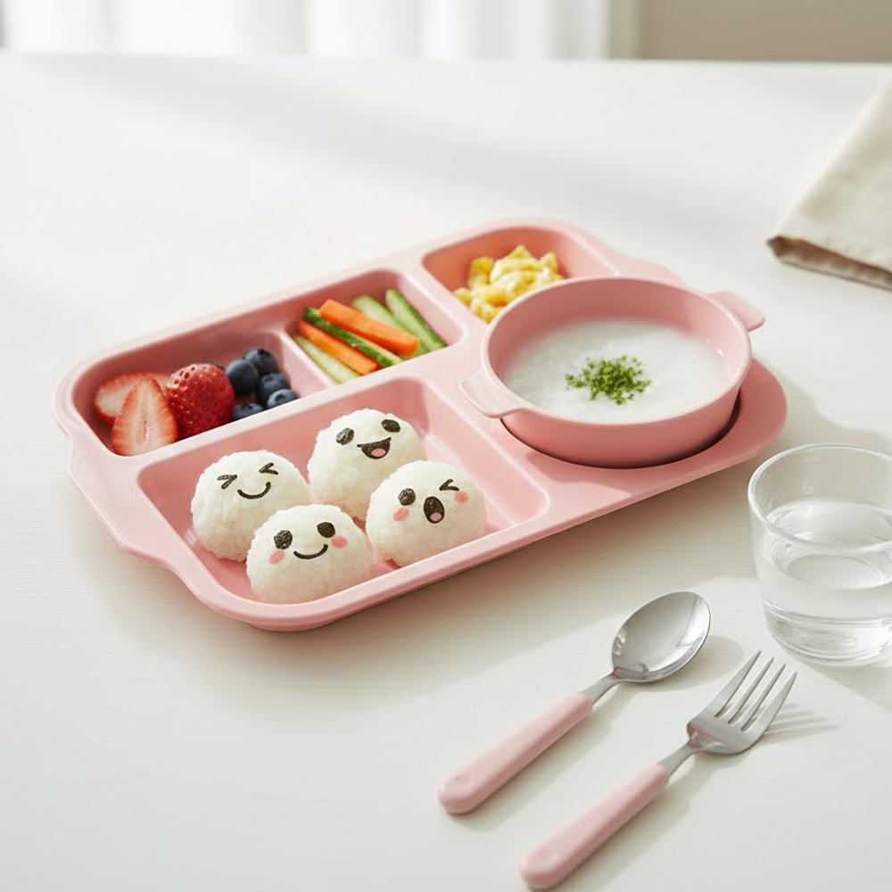 리빙메이트 PC 얌얌 식판 + 볼, 피치 핑크, 1세트 7,970원