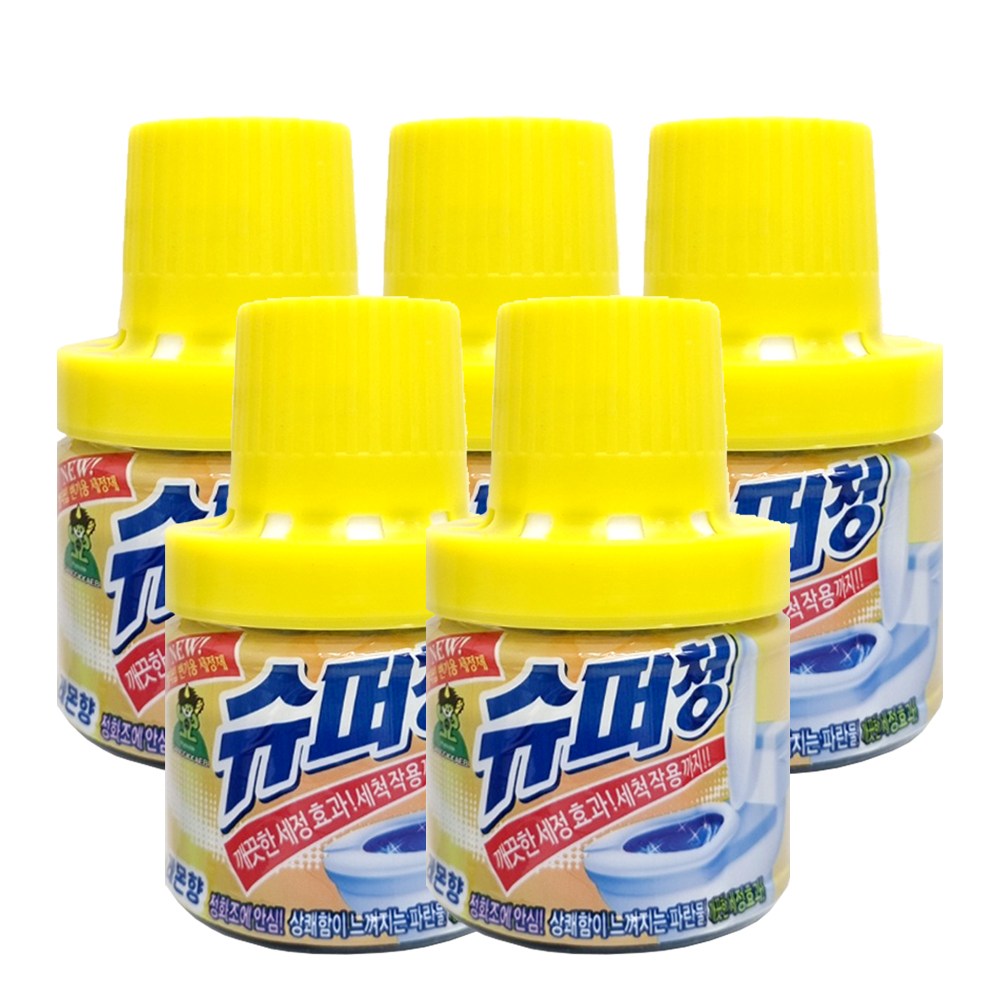 산도깨비 슈퍼청 변기세정제 병타입 180g 레몬향 X 5개, 180g, 5개 11,800원