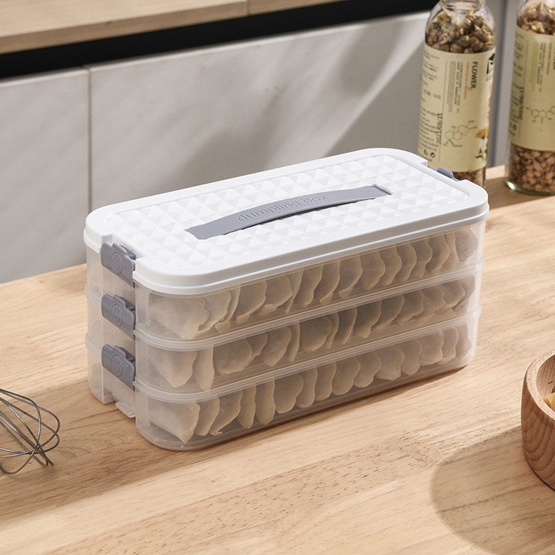 3/4단 냉동보관함 만두보관용기 납작 용기 냉동 냉장고 수납함  만두 떡 보관 용기 정리함(가정용 냉장고 관리 필수품) 11,920원