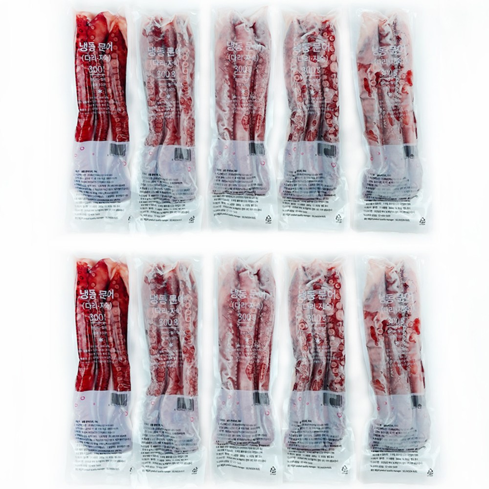 [주5일] 냉동 자숙문어다리 3족 진공포장 고퀄리티 삶은문어다리, 10개, 300g 86,600원