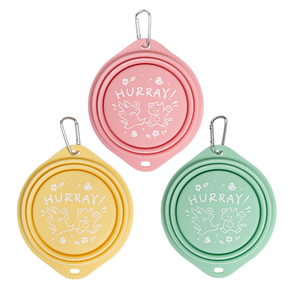 허레이 포터블 실리콘 보울 강아지 산책 휴대용 물그릇, 핑크, 1개 4,800원