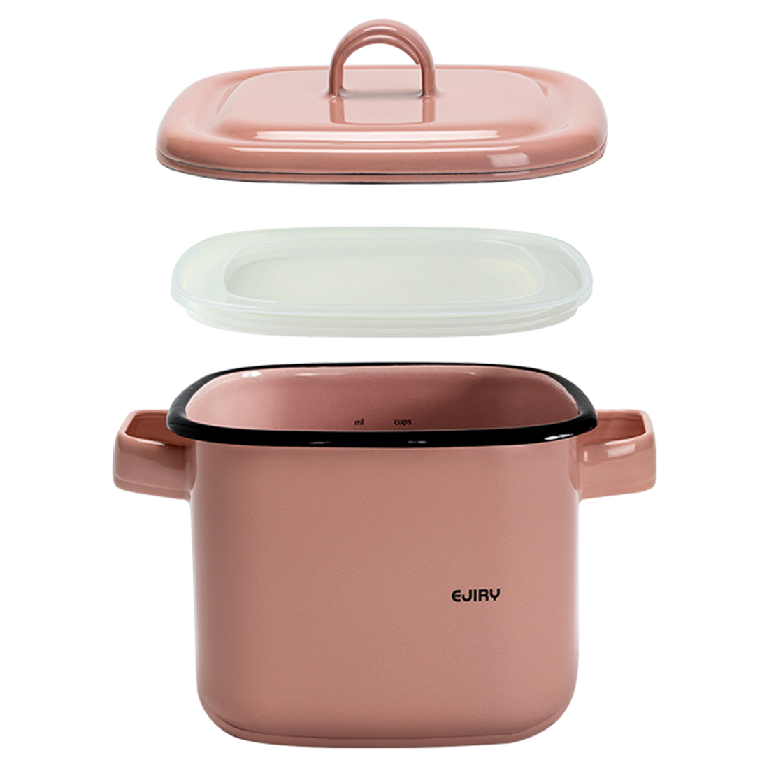 에지리 인덕션 레모 스퀘어팟 법랑냄비, 로지핑크, 1개, 14cm 64,000원